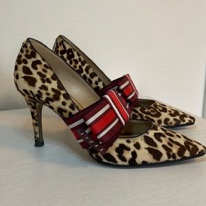 Sam Edelman Maeve Sand Leopard Cow Hide Bow Heel